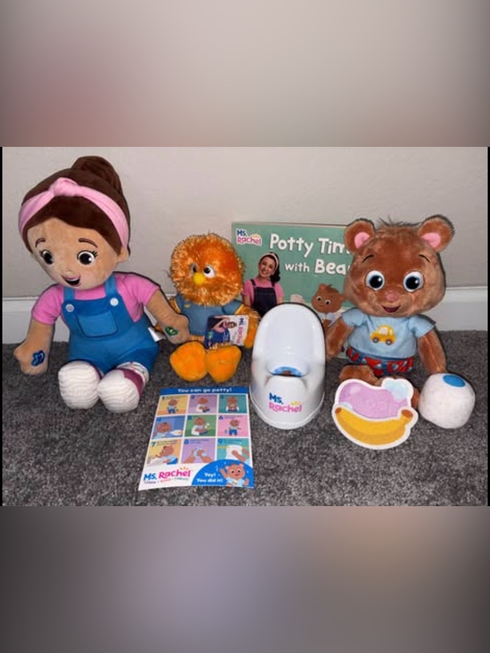 Ms Rachel Plush Doll Bundle - Speak & Sing Doll, Herbie, Potty Time with Bean